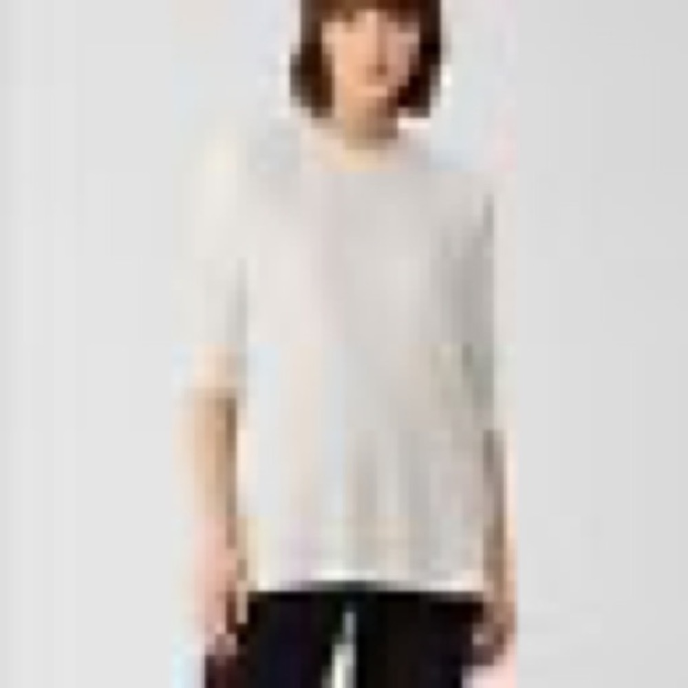 EILEEN FISHER Textured Stretch Rib Crew Neck Top Bone - Picture 2 of 14
